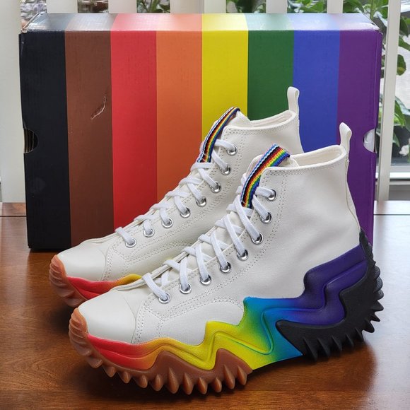 Converse Men's Run Star Motion CX Platform Pride A02262C Egret/Court Purple - Picture 10 of 13